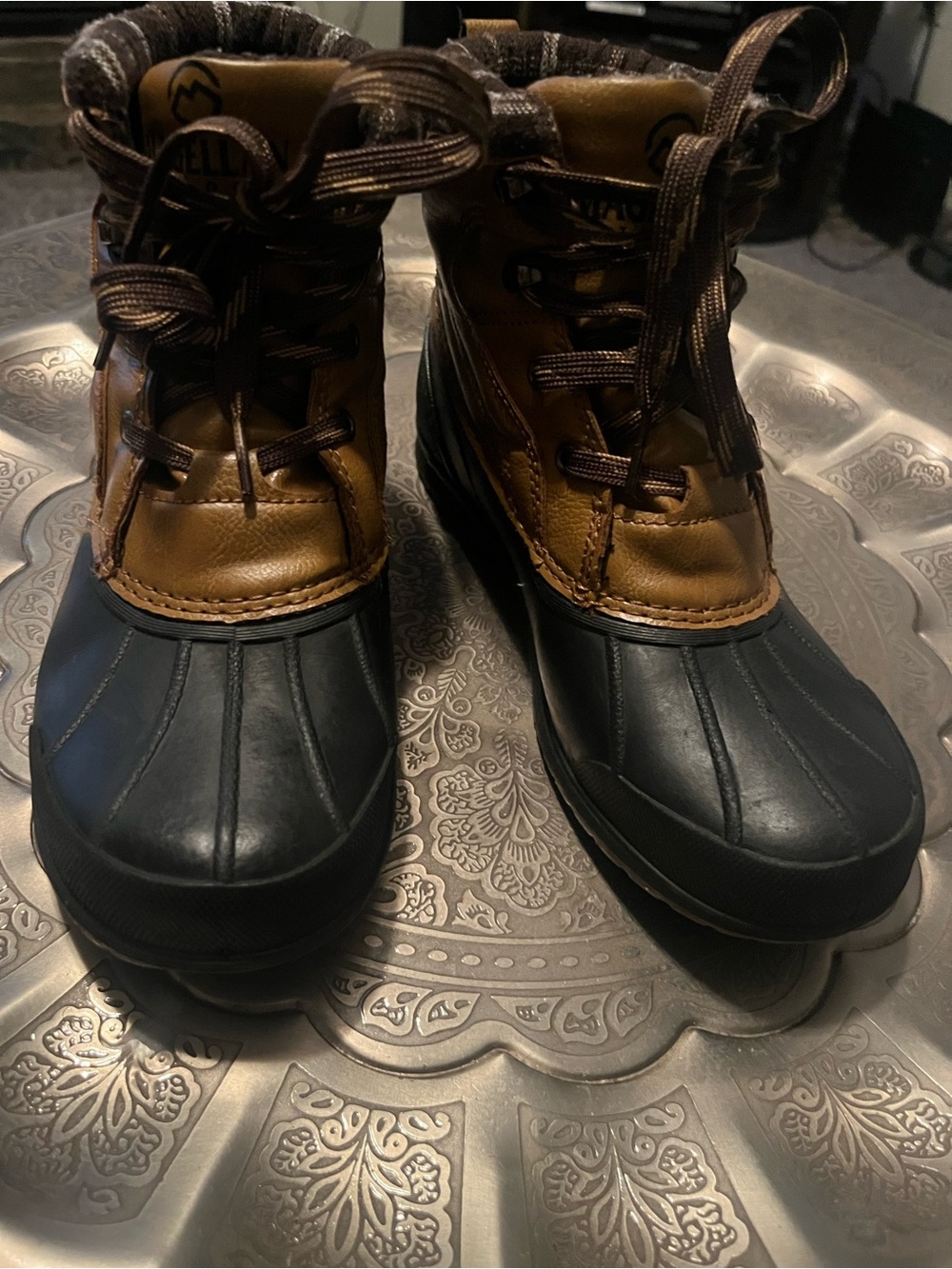 Women’s Brown and Black Duck Boots - Waterproof Winter Lace-Up